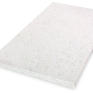 Blad marmercomposiet - Terrazzo wit - gepolijst - 2 cm dik - OP MAAT