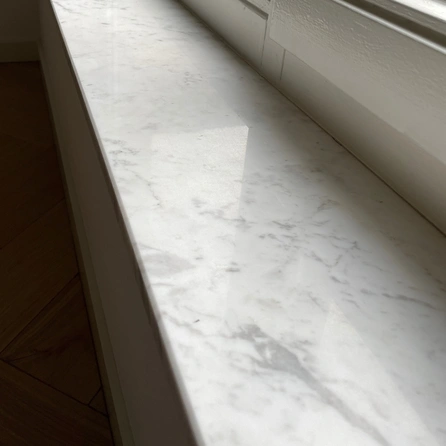 Sample - Bianco Carrara (wit) marmer - Gepolijst - 10x5x2 cm  - materiaal proefstuk / monster