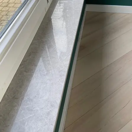 Sample - Kwartscomposiet - Natuursteen look grijs - Gepolijst - 10x5x2 cm  - materiaal proefstuk / monster