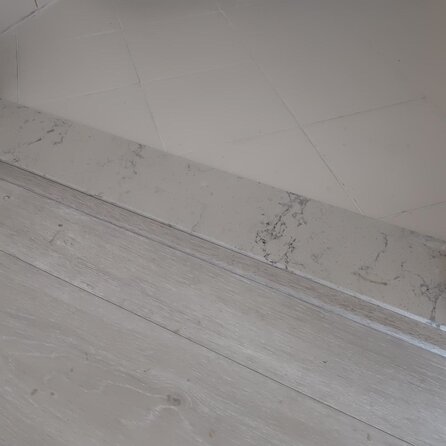 Sample - Kwartscomposiet - Marmerlook wit - Gepolijst - 10x5x2 cm  - materiaal proefstuk / monster