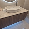 Sample - Kwartscomposiet - Marmerlook wit luxe - Gepolijst - 10x5x2 cm  - materiaal proefstuk / monster