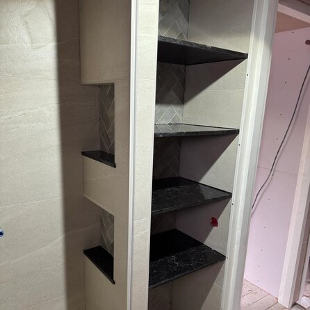 Vensterbank kwartscomposiet - Marmerlook zwart - Gepolijst - 2 cm dik - OP MAAT - Venstertablet quarts / quartz composiet - zwarte marmer optiek Vensterbank kwartscomposiet - Marmerlook zwart - Gepolijst - 2 cm dik - OP MAAT - Venstertablet quarts / quartz composiet - zwarte marmer optiek