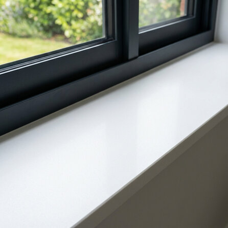 Vensterbank marmercomposiet - Wit - Gezoet (mat) - 2 cm dik - OP MAAT - Venstertablet - witte marmer composiet Vensterbank marmercomposiet - Wit - Gezoet (mat) - 2 cm dik - OP MAAT - Venstertablet - witte marmer composiet