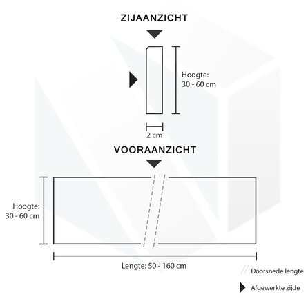 Gevelplint nero assoluto graniet - Gezoet - 2 cm dik - OP MAAT - Gevelbekleding plinten / platen (buiten) - Absolute black / zwart graniet