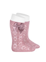 Condor Socks Open w/Bow - Pale Pink