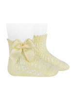 Condor Socks Open w/Bow - Pale Yellow