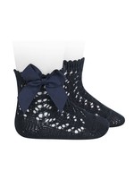 Condor Socks Open w/Bow - Navy