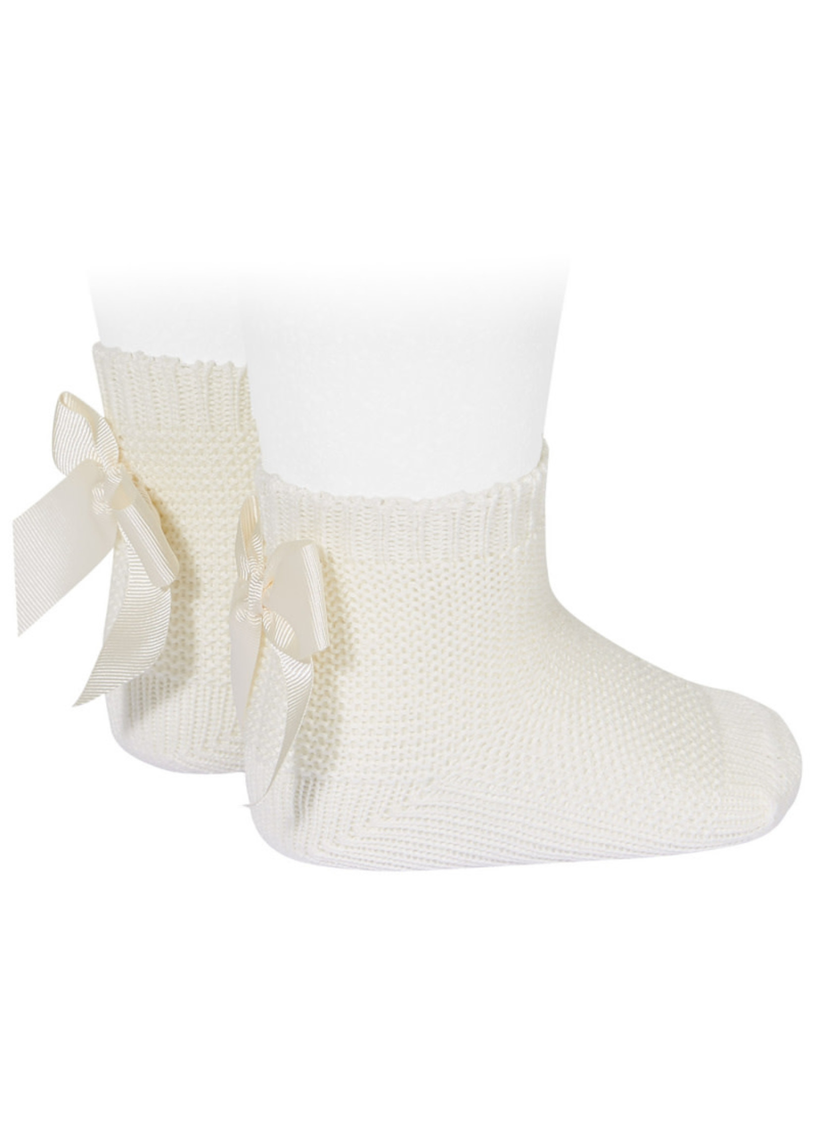 Condor Socks Open b/Bow - Creme