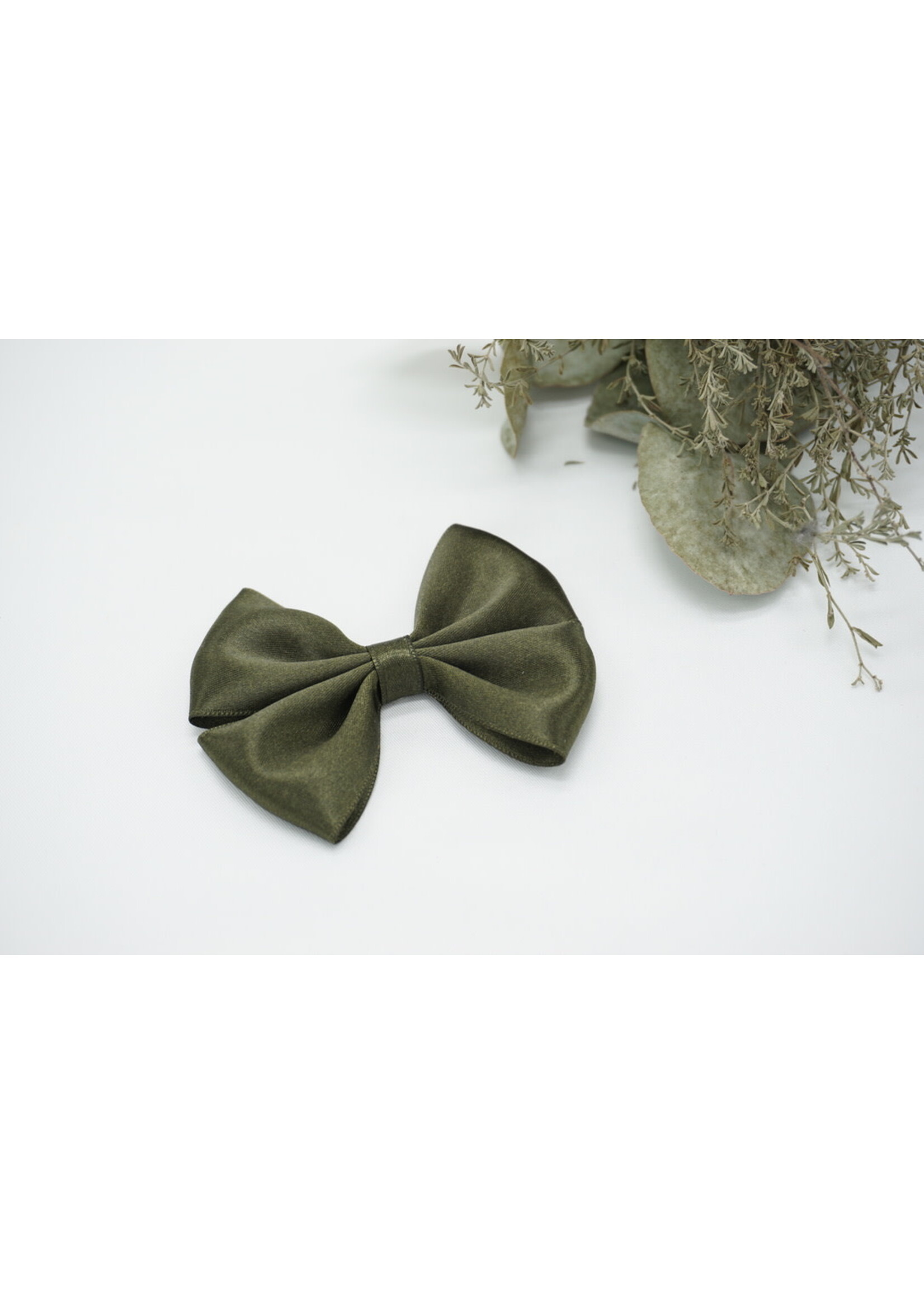 Petite Zara Satin Bow - Army Green