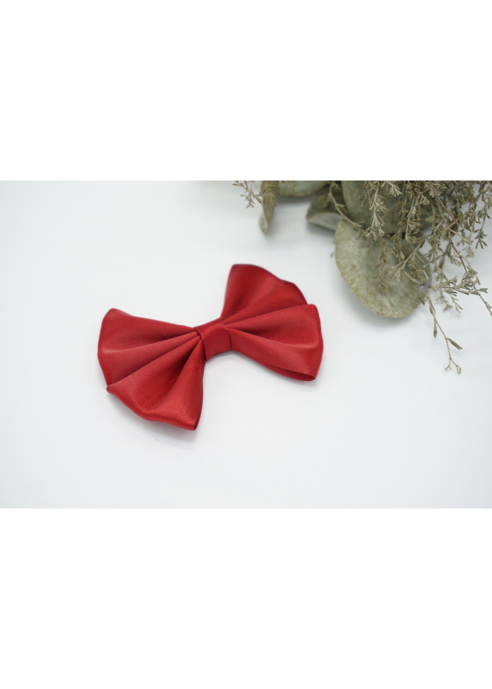 Petite Zara Satin Bow - Burgundy