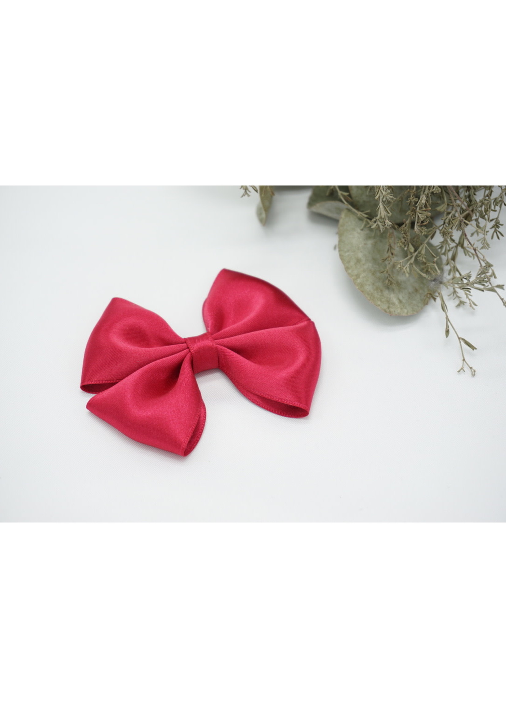 Petite Zara Satin Bow - Crimson