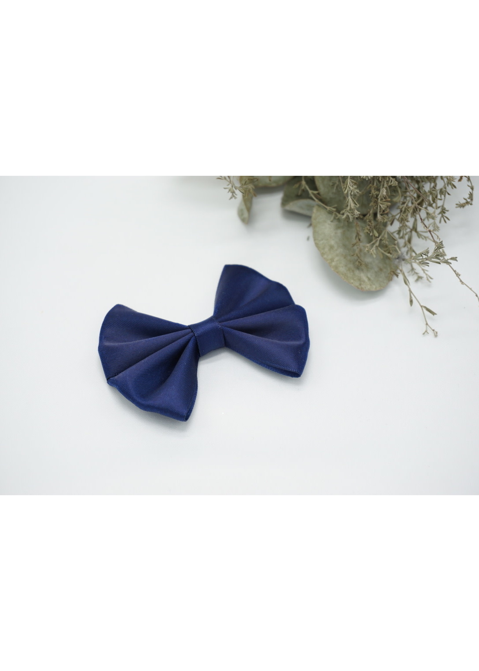 Petite Zara Satin Bow - Dark Blue