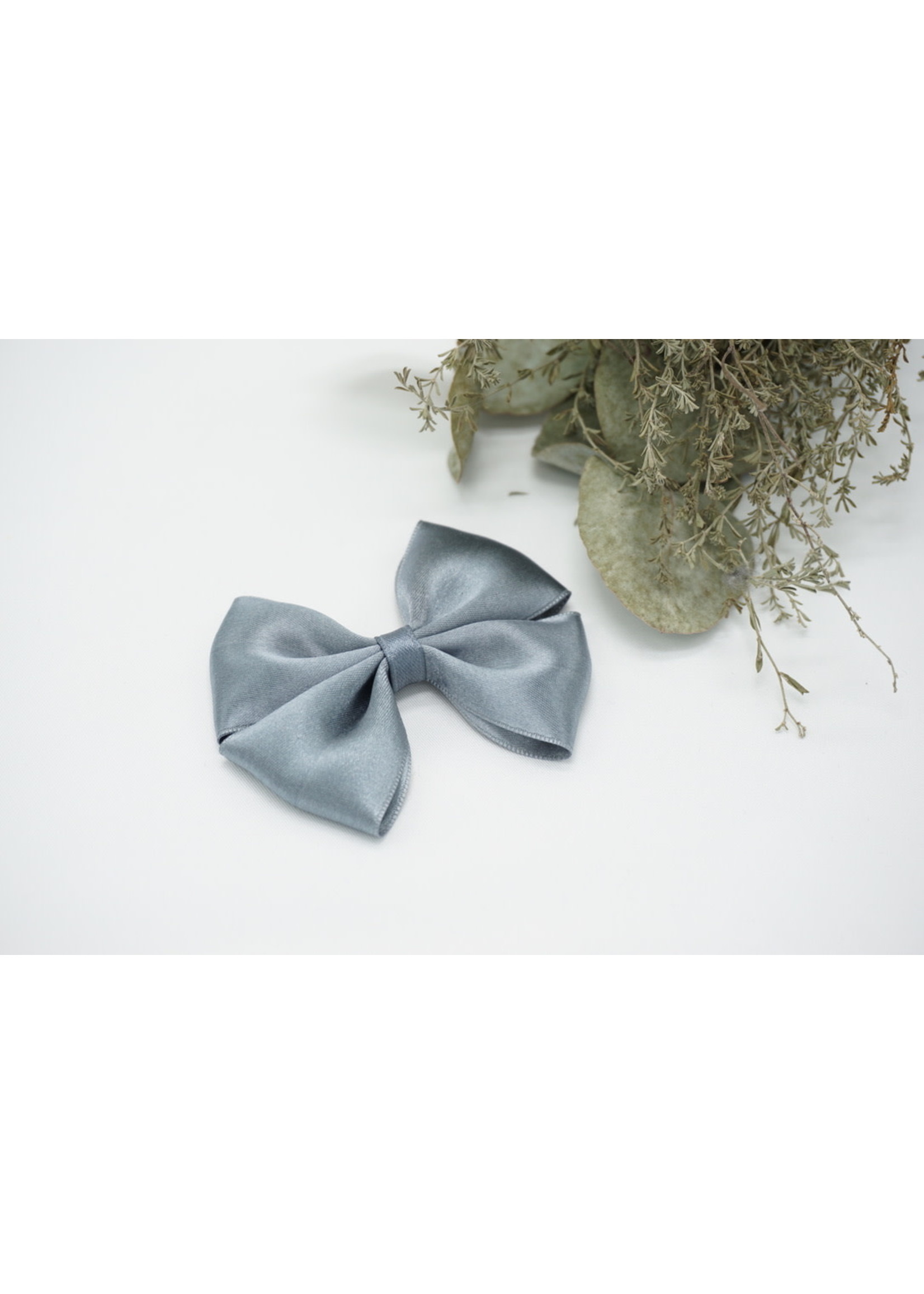 Petite Zara Satin Bow - Grey