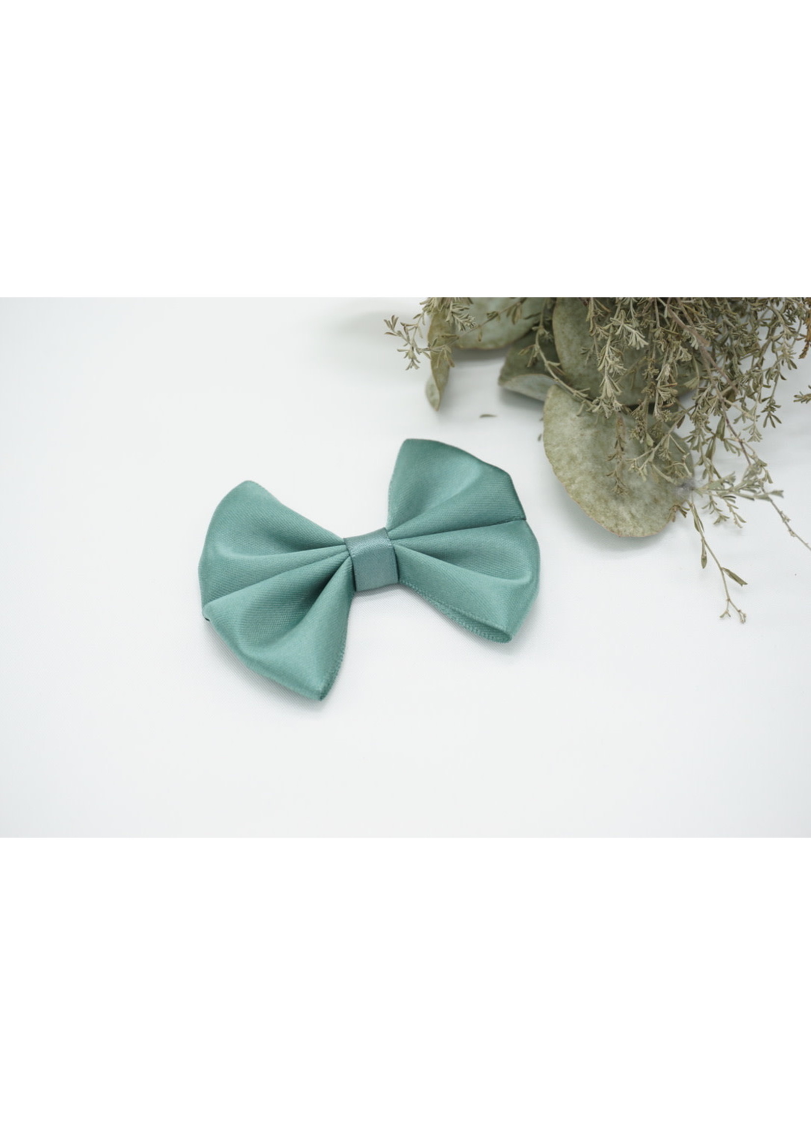 Petite Zara Satin Bow - Stone Green