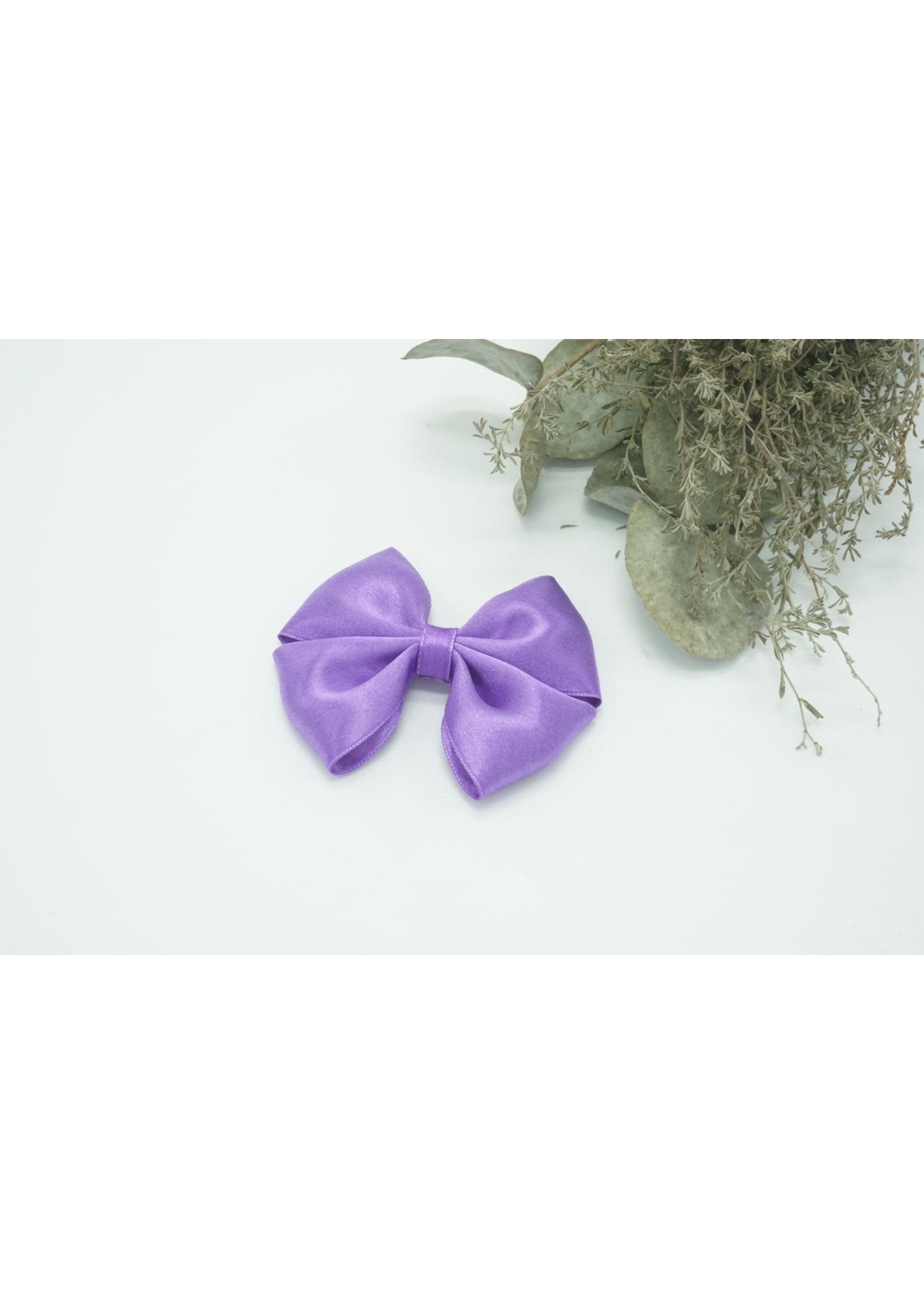 Petite Zara Satin Bow - Dark Violet