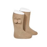 Condor Warm Cotton Sock W/Pompoms - Camel