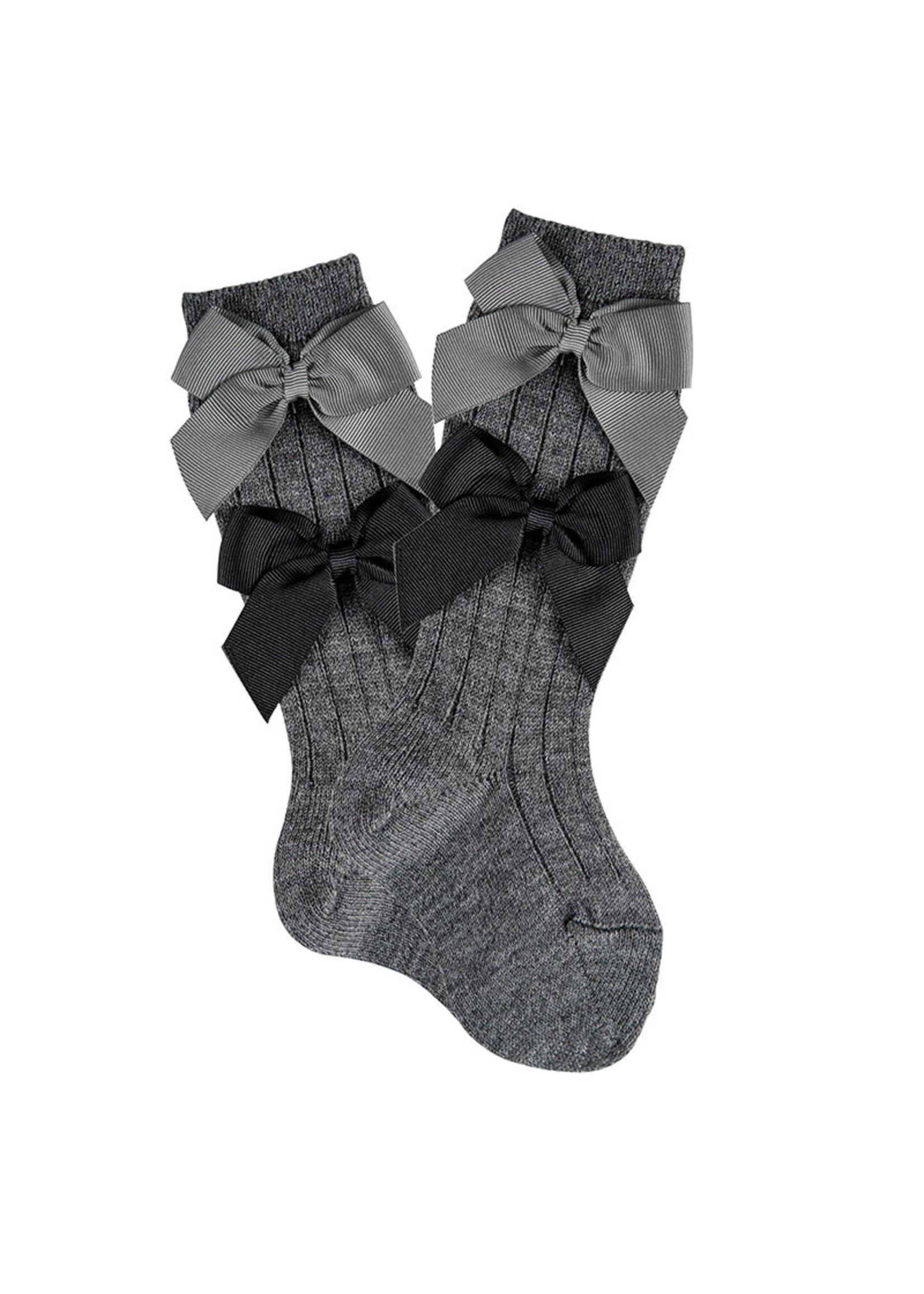 Condor Condor Socks Two Bows - Gray