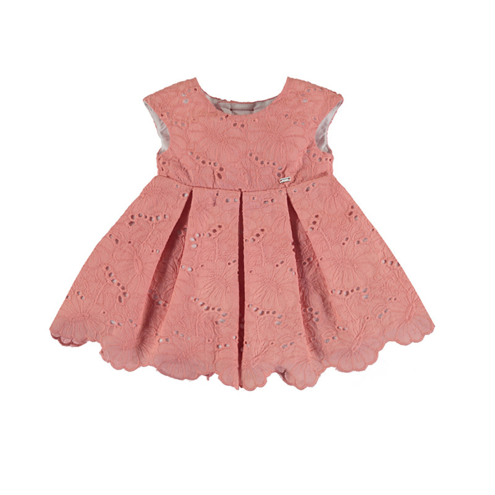 Mayoral Embroided Dress Coral - Mayoral