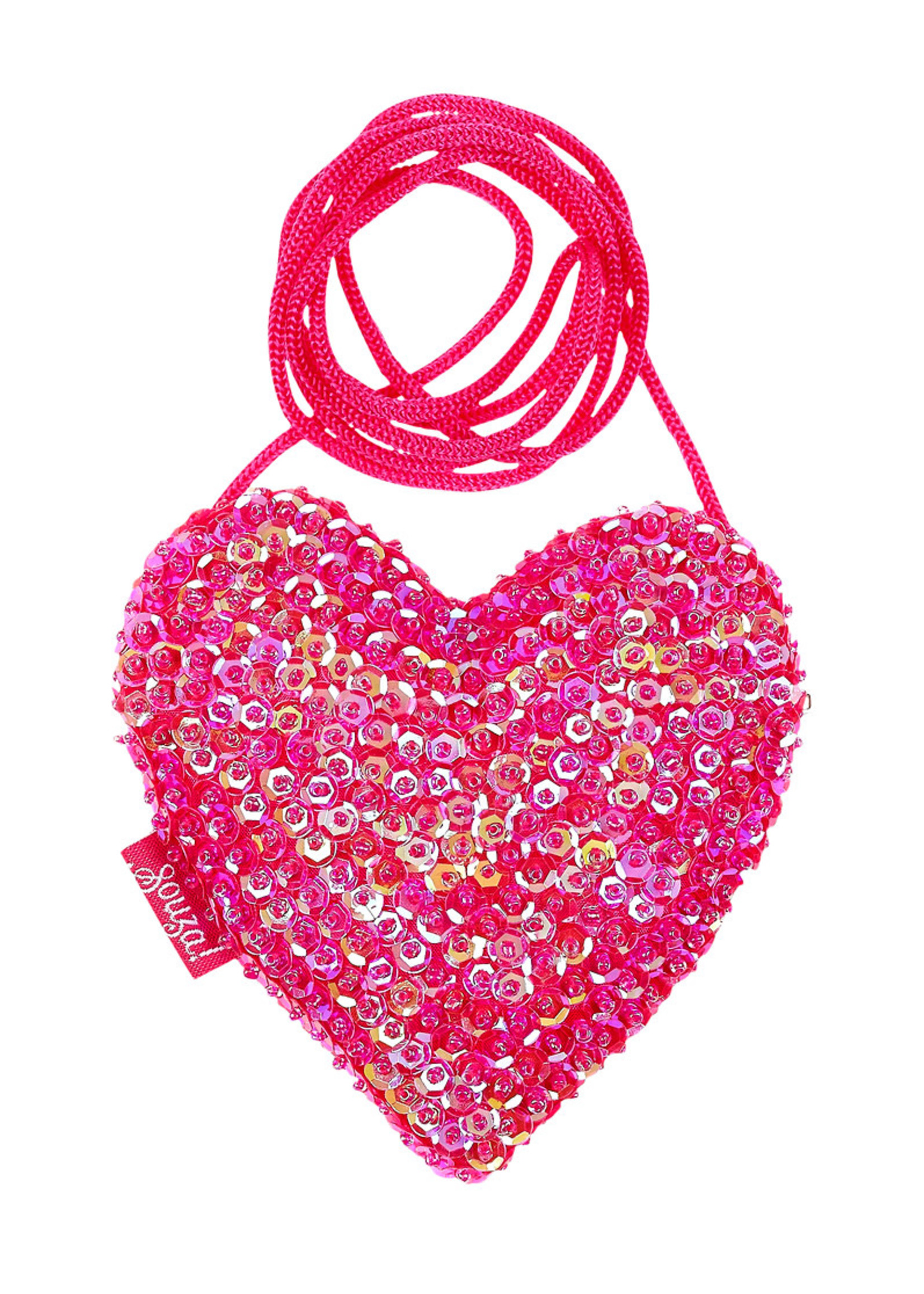 Souza Heart Glitter Fuchsia