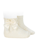 Condor Socks Open w/Bow -Creme