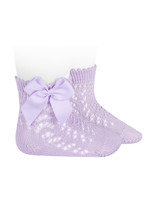 Socks Open w/Bow -  Mauve