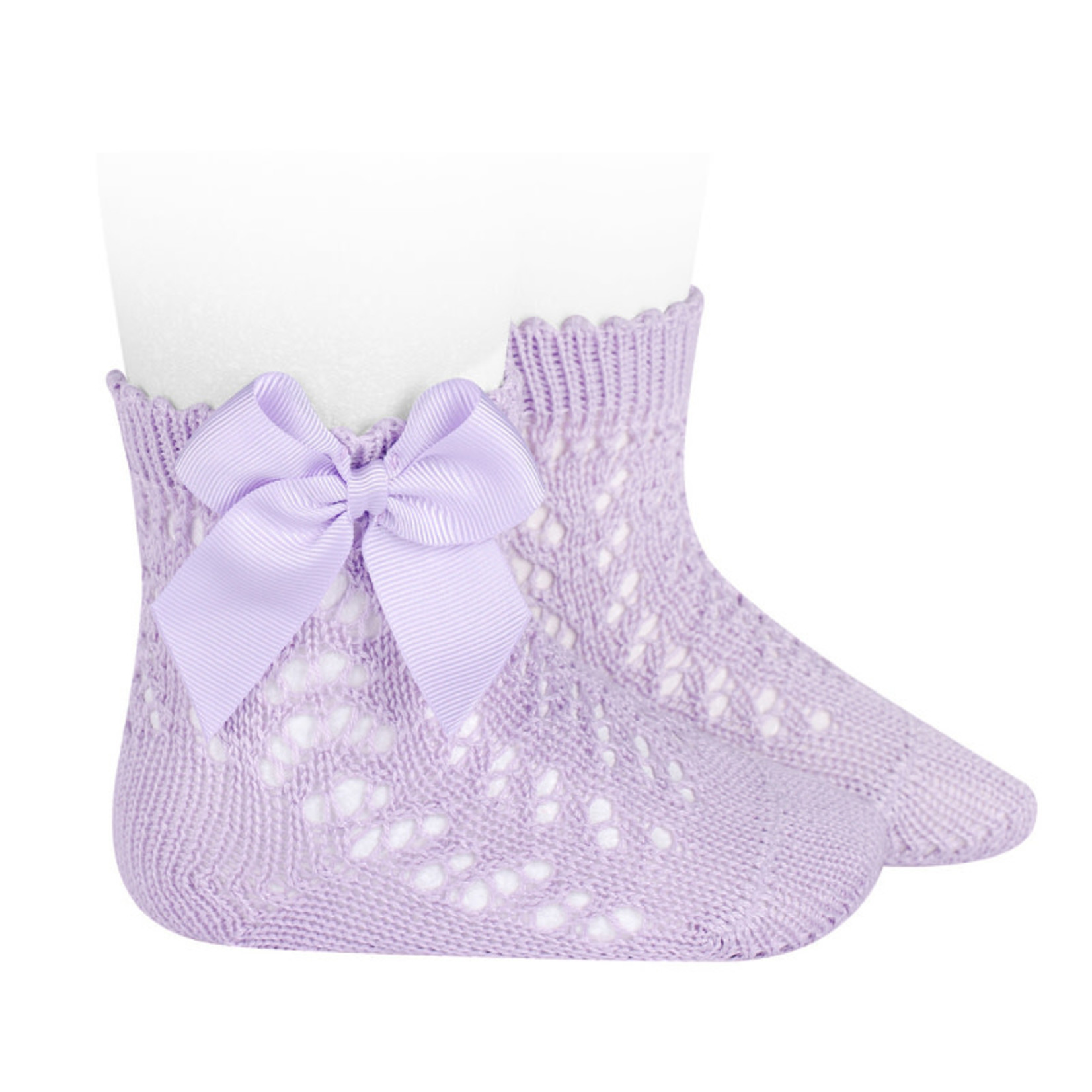 Socks Open w/Bow -  Mauve