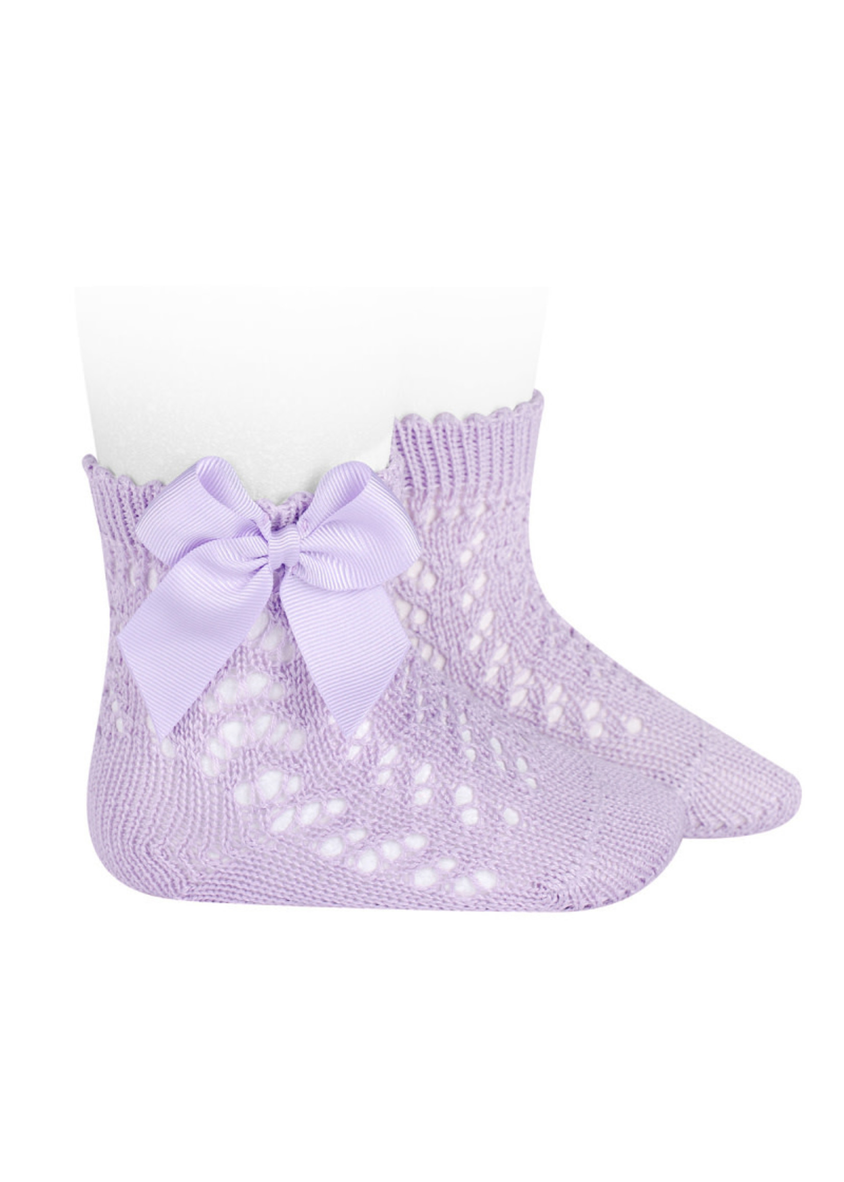 Socks Open w/Bow -  Mauve