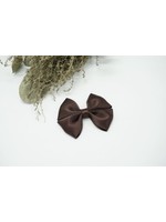 Petite Zara Satin Bow - Dark Chocolate