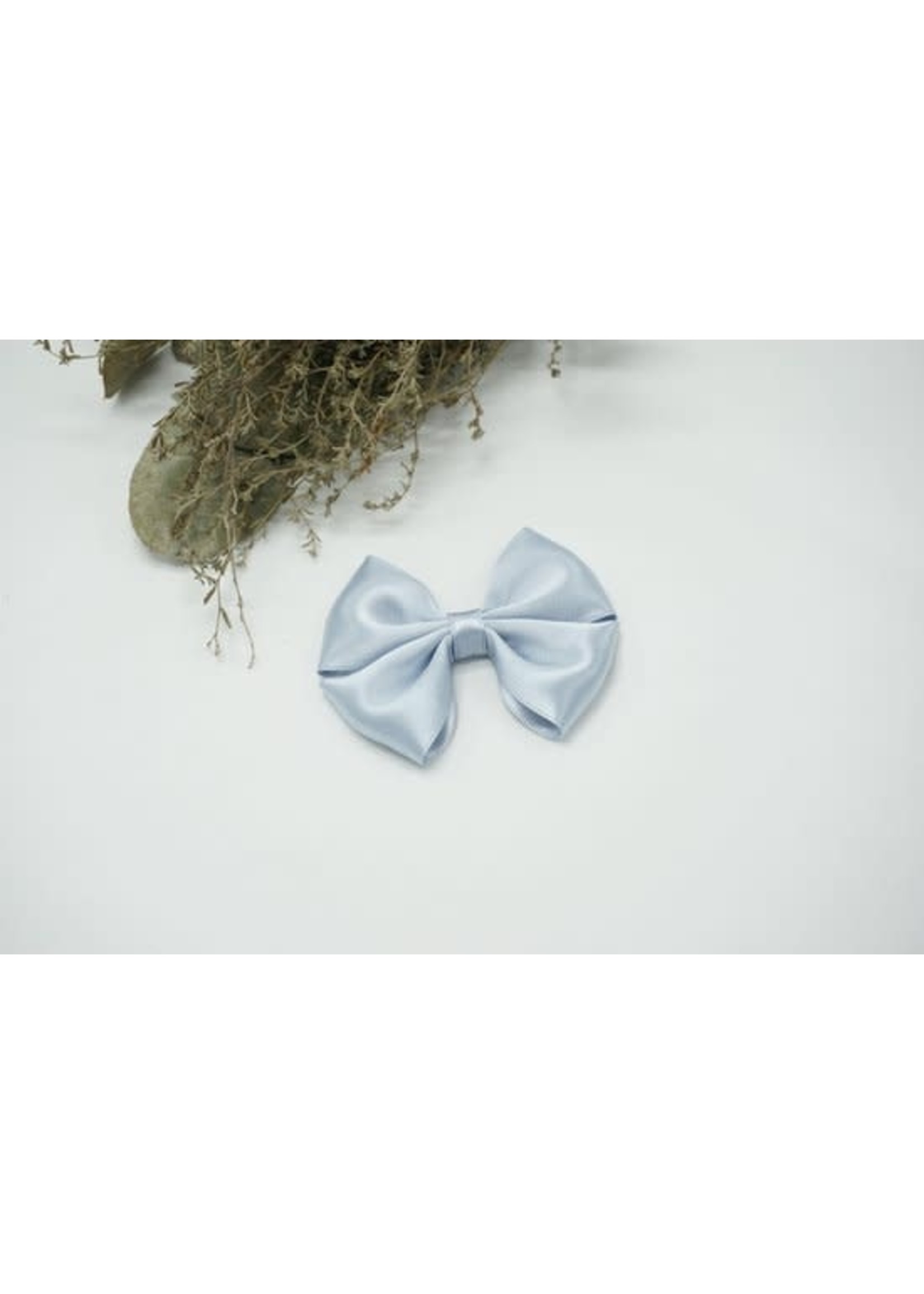 Petite Zara Satin Bow - Steel Blue