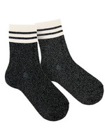 Condor Socks Casual Stripes with Glitter - Black