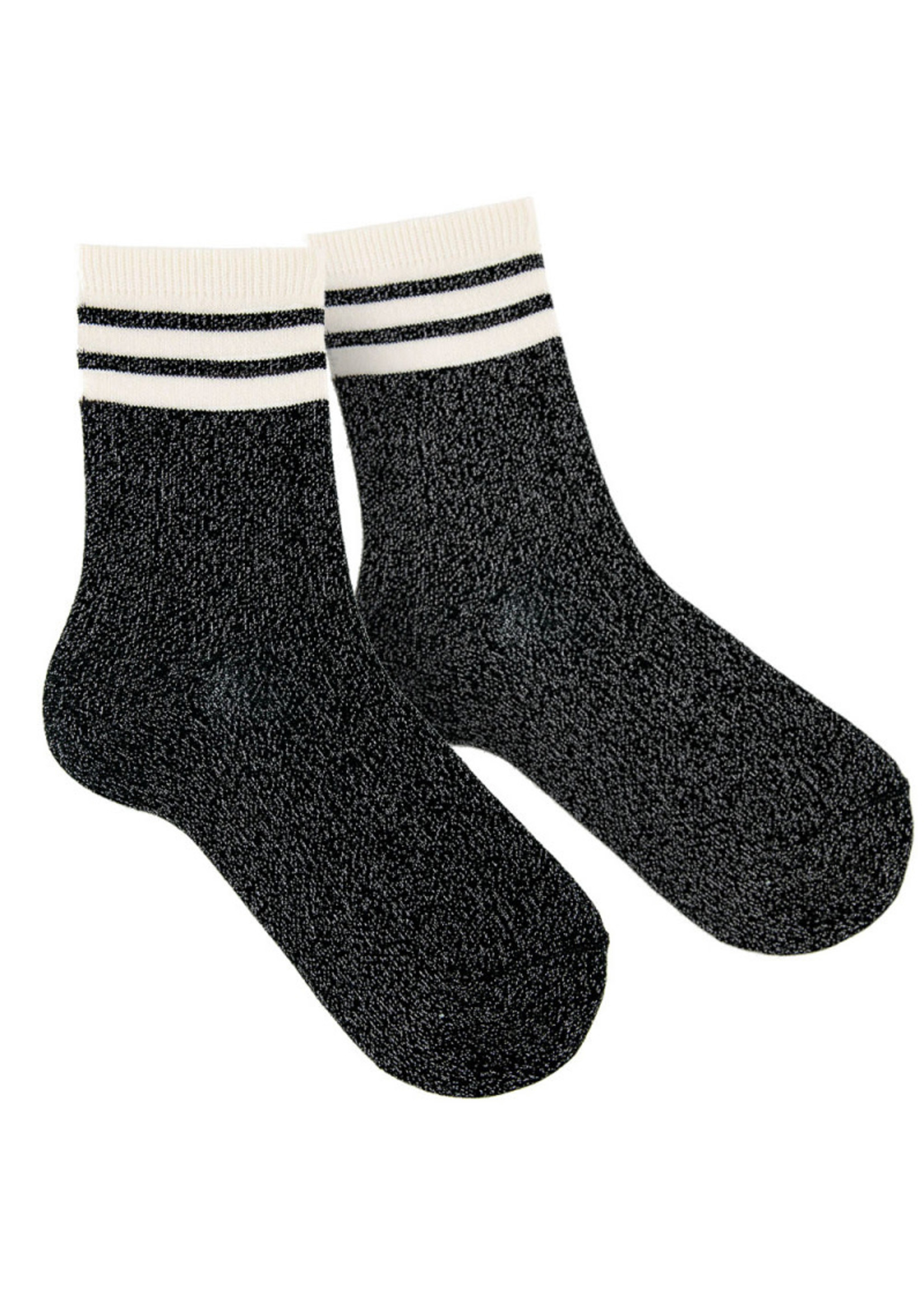 Condor Socks Casual Stripes with Glitter - Black
