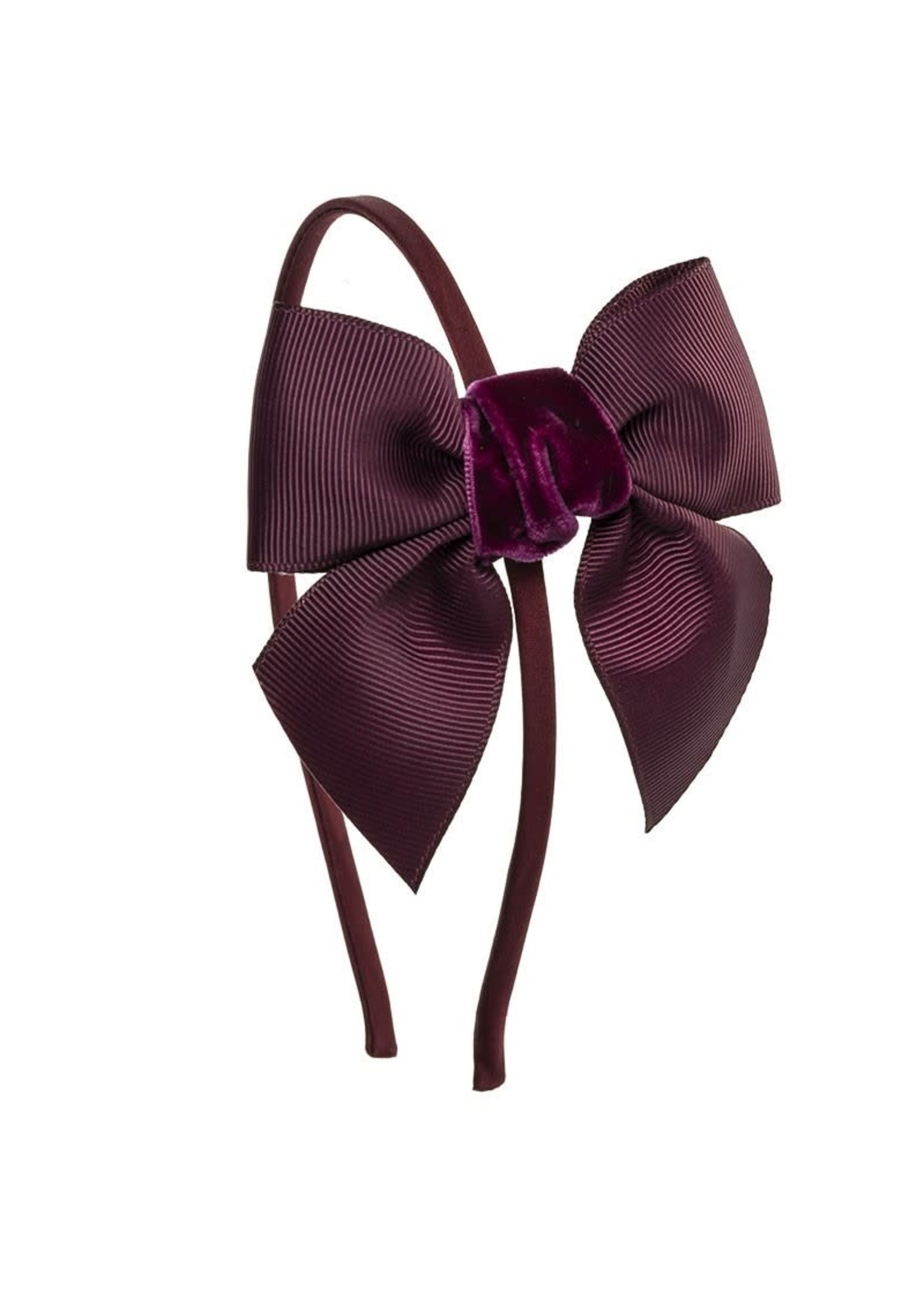 Siena Diadeem Bow Velvet Burdeos