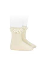 Condor Socks Velvet Ruffle - Ivory