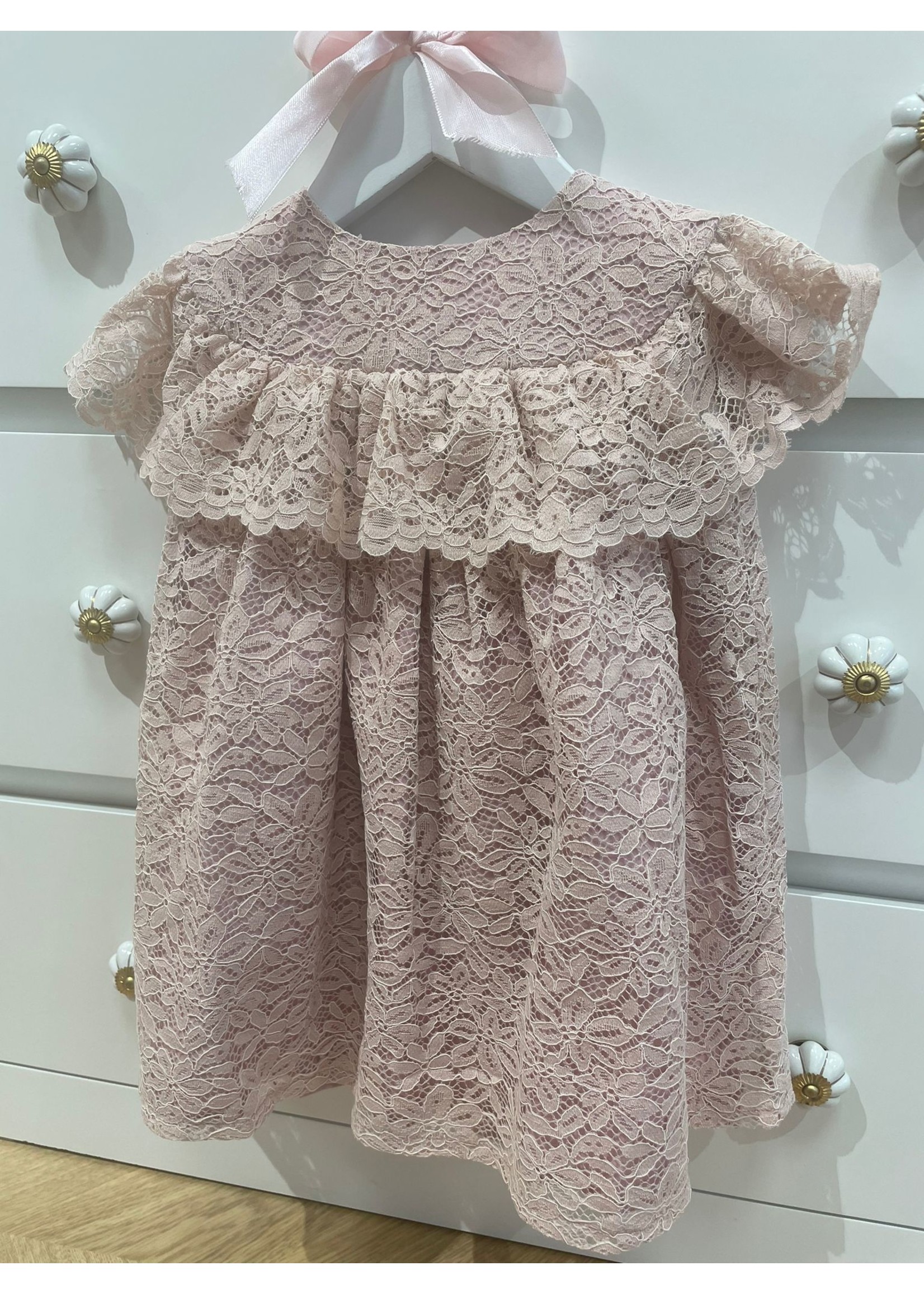 Lace Nude Pink Dress - Petite Zara 