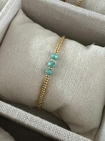 Bracelet Gold with Green stones