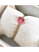 Bracelet Gold with Pink Heart