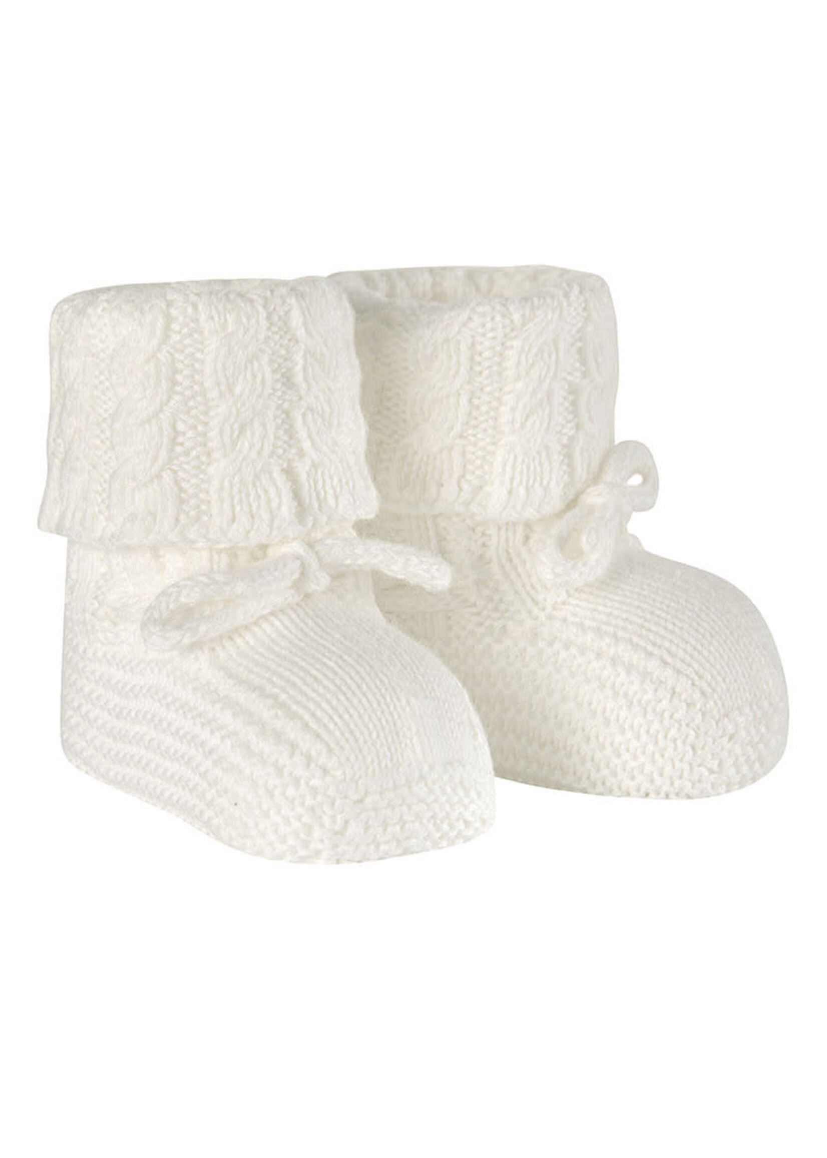Condor Stitch Baby Booties with folded cuff Off White  - Condor
