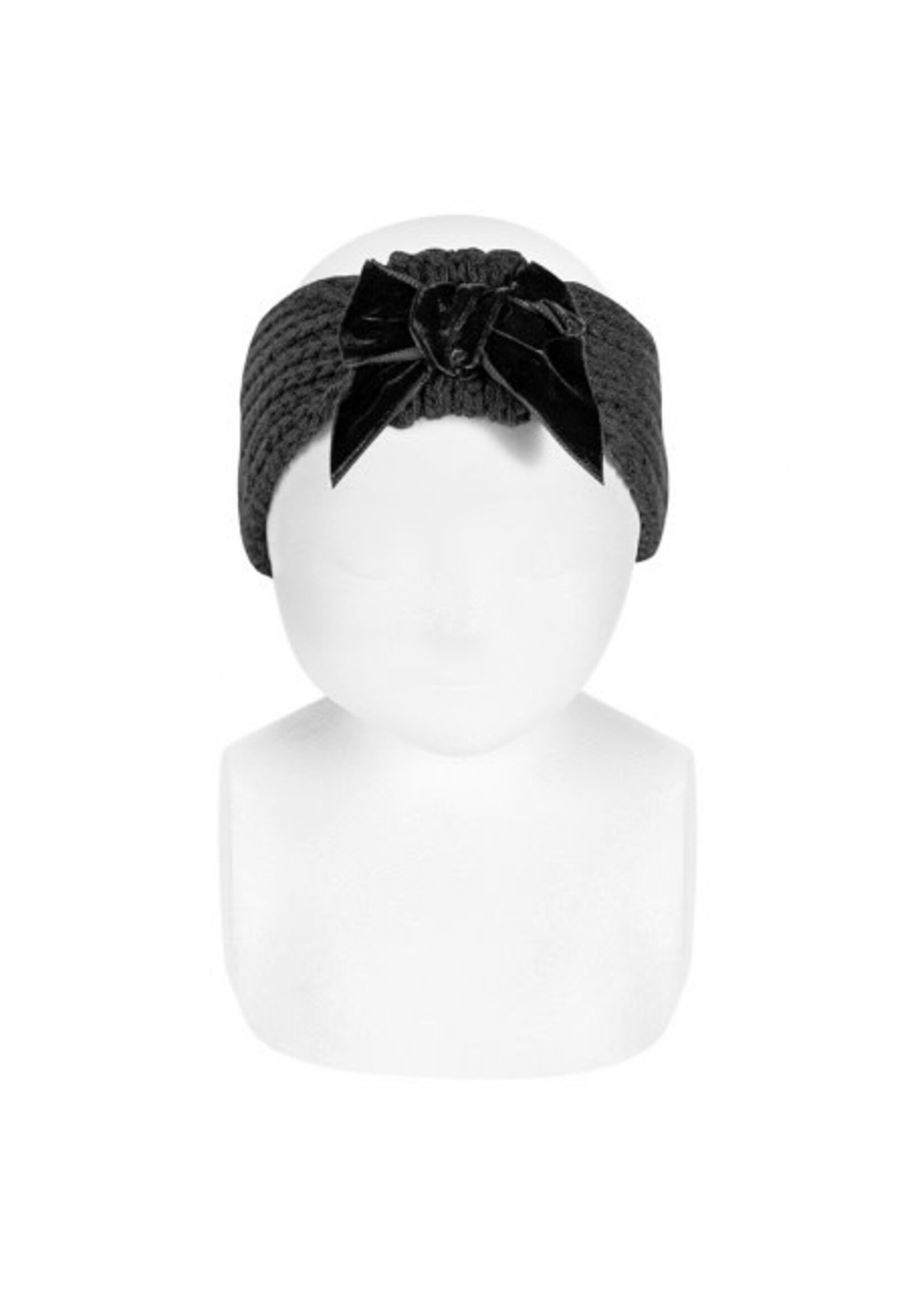 Condor Turban Velvet Bow Black - Condor