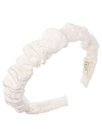 Siena Hairband Scrunchie Woven Polkadots - White