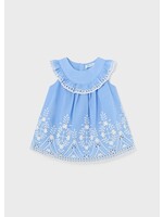 Mayoral Embroidered Dress Blue - Mayoral