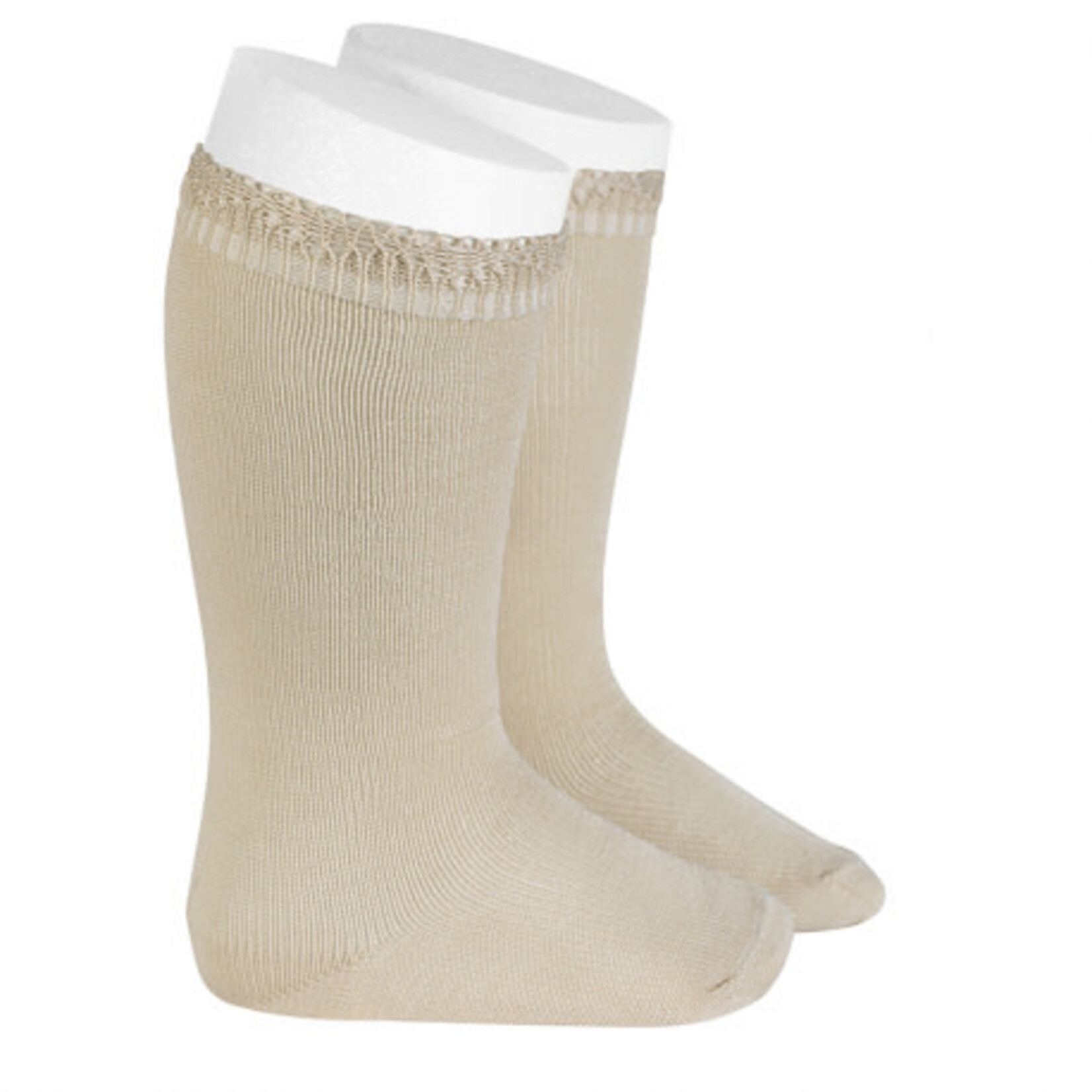 Condor Knee-high socks with Openwork  - Linnen
