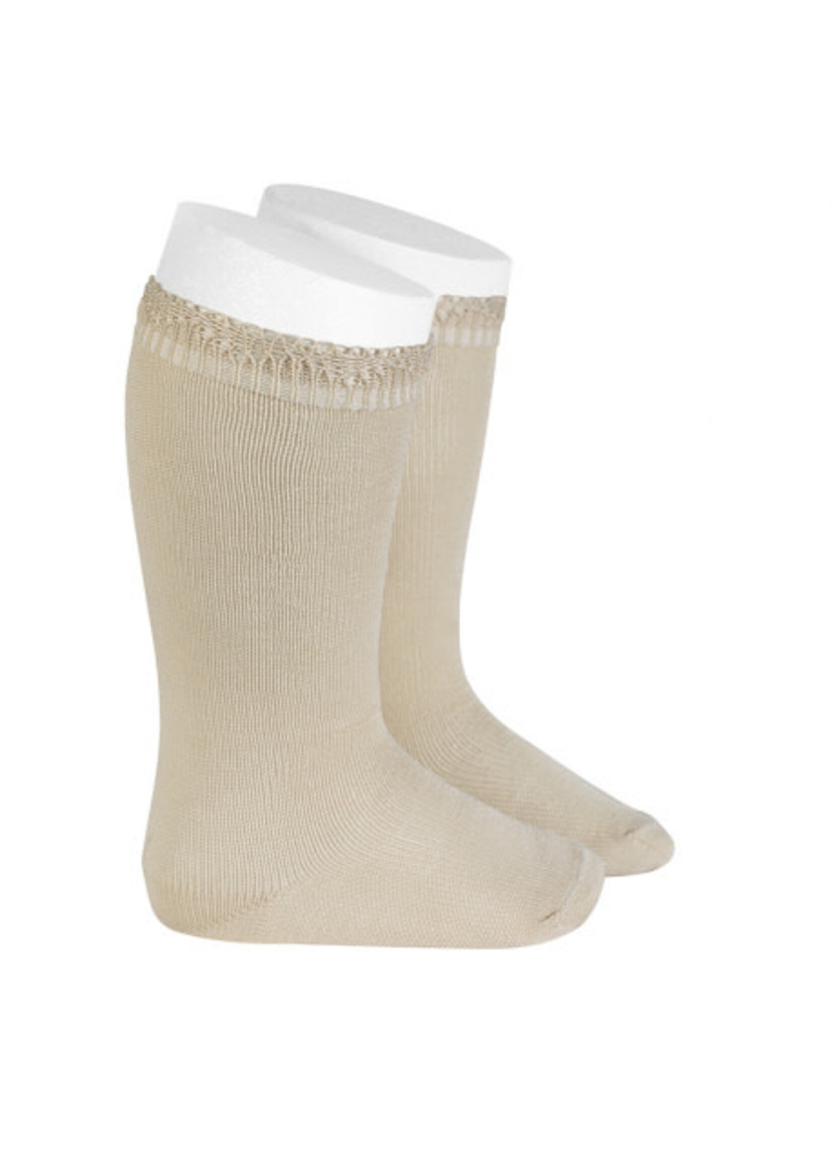 Condor Knee-high socks with Openwork  - Linnen