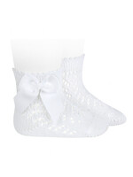 Condor Socks Open w/Bow - White