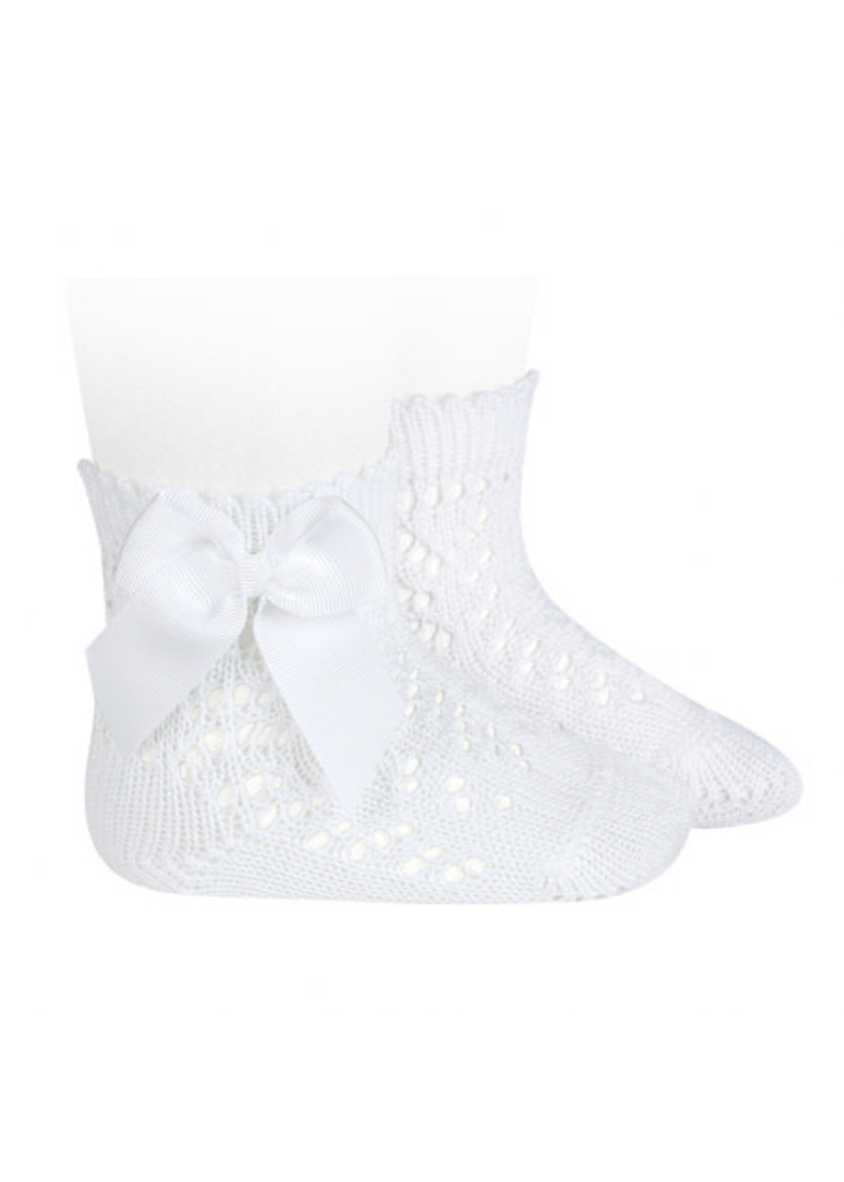 Condor Socks Open w/Bow - White