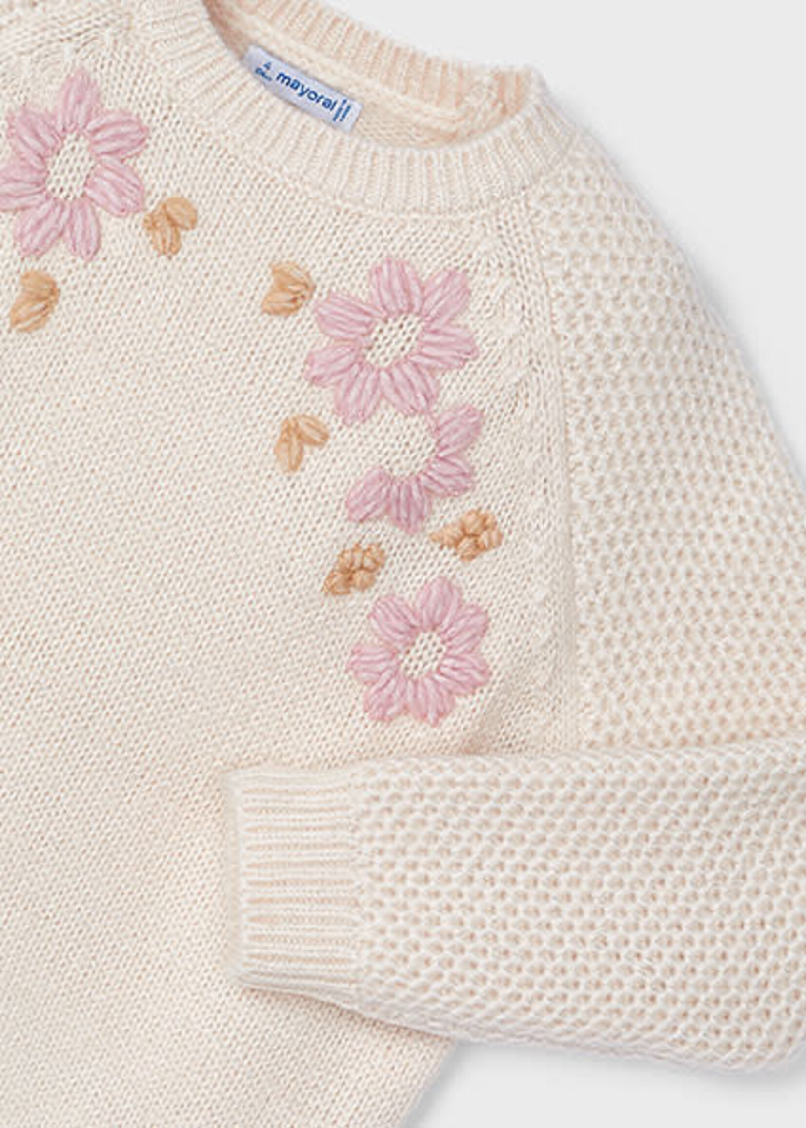 Mayoral Jumper Flower Creme - Mayoral