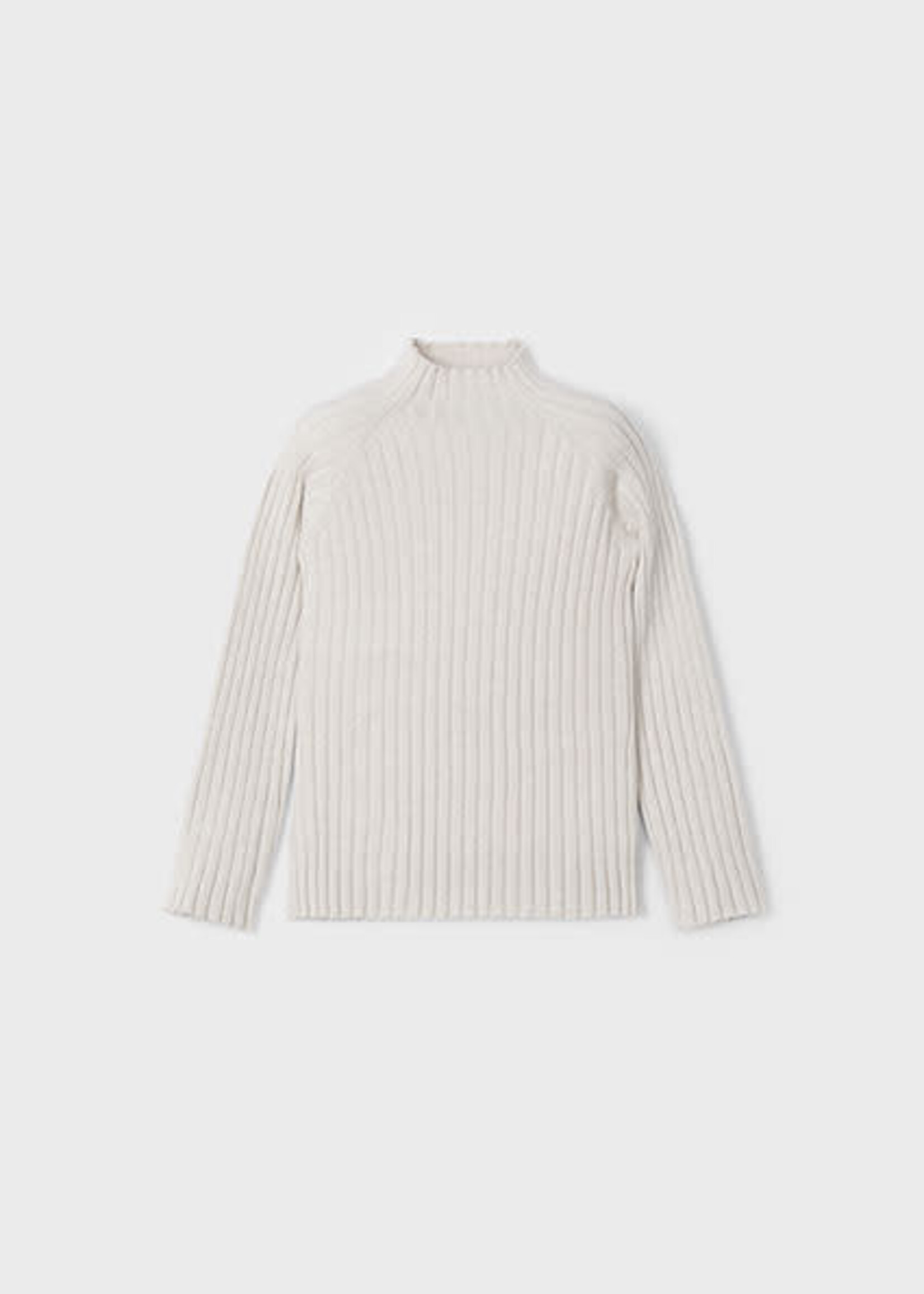 Mayoral Rib Turtleneck Beige - Mayoral