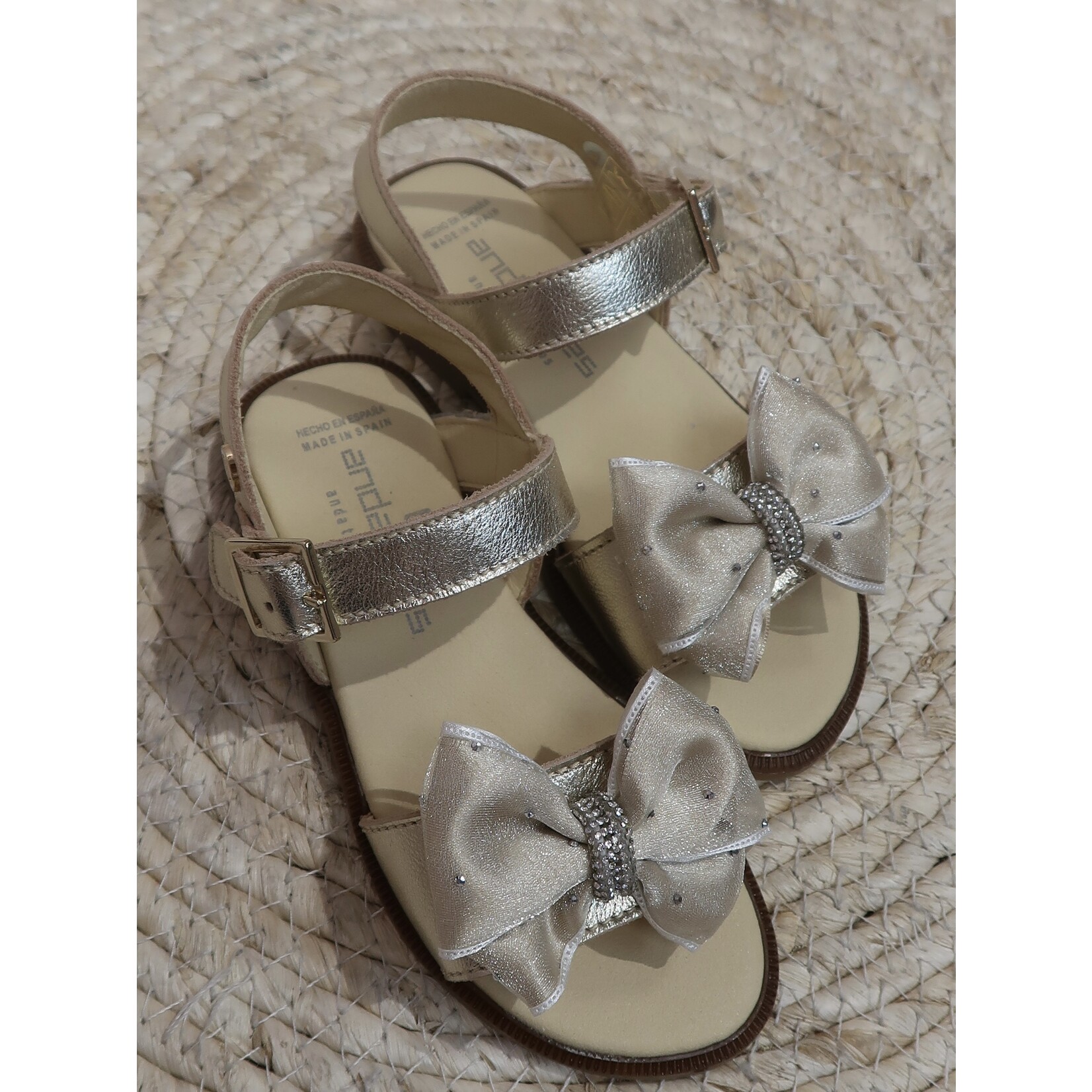 Andanines Sandals Bow Pearl Gold - Andanines