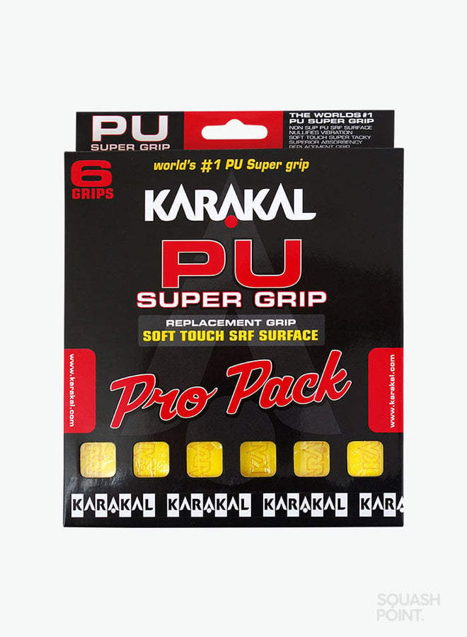 Karakal PU Super Grip Geel Pro Pack - 6 Stuks