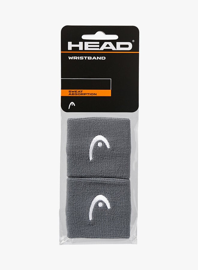 Head Polsband 2,5" - 2 Stuks - Antraciet