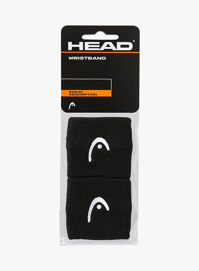 Head Polsband 2,5" - 2 Stuks - Zwart